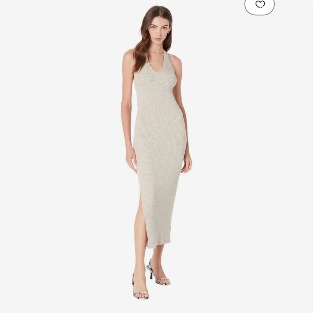 All Saints Lexi Halter Dress Oyster Silver Size Large NWTS